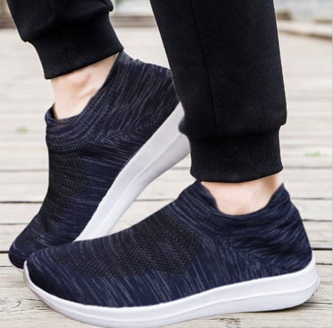 Sukun Blue Knitted Sports Wear Running Shoes - kurifly